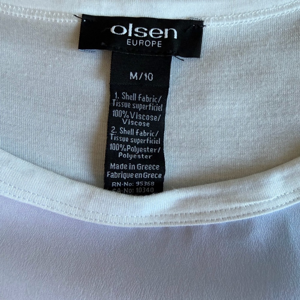 Olsen Europe Women's Graphic Print Blouse Top with Tshirt back - Picture 6 of 9